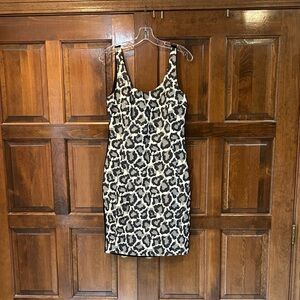 Diane von Furstenberg Arianna Leopard Animal Print Sheath Dress Size 12 DVF